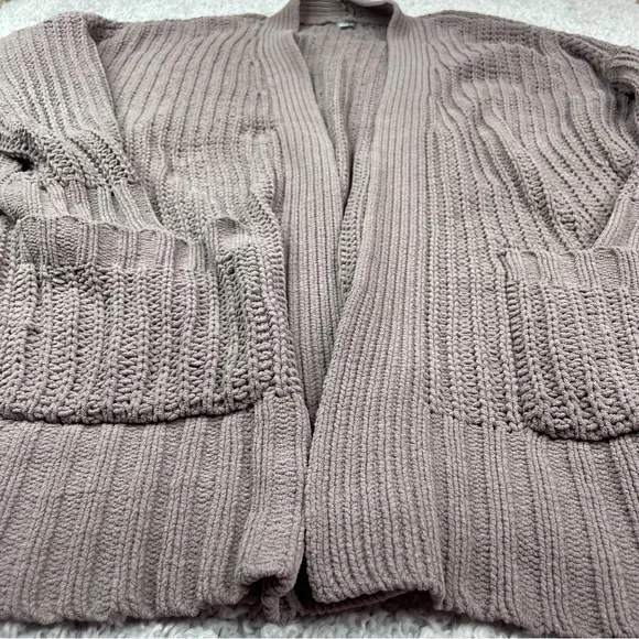 Aerie Sweater Womens Medium Cardigan Open Front Knitted Chenille Pockets Comfy - Picture 4 of 5